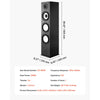 VEVOR Floorstanding Speaker, 2-Way, Floor-Standing Tower Speaker with 1-Inch Tweeter, 6.5-Inch Woofer, 200W Peak Power, 70Hz–20kHz Frequency Response, Durable MDF Enclosure, for Home Audio, Single