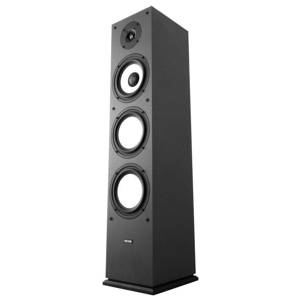 VEVOR Floorstanding Speaker, 2-Way, Floor-Standing Tower Speaker with 1-Inch Tweeter, 6.5-Inch Woofer, 200W Peak Power, 70Hz–20kHz Frequency Response, Durable MDF Enclosure, for Home Audio, Single
