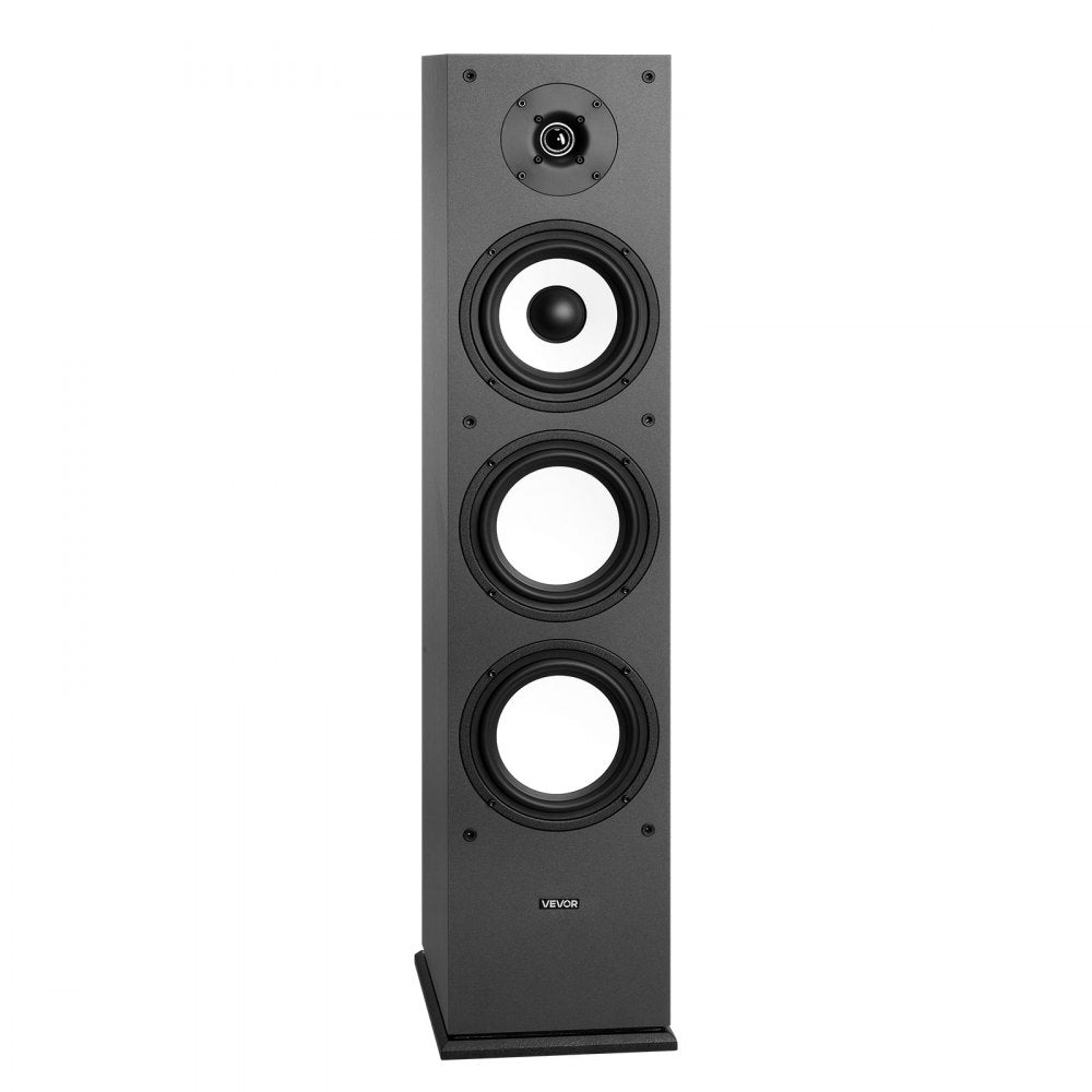 VEVOR Floorstanding Speaker, 2-Way, Floor-Standing Tower Speaker with 1-Inch Tweeter, 6.5-Inch Woofer, 200W Peak Power, 70Hz–20kHz Frequency Response, Durable MDF Enclosure, for Home Audio, Single