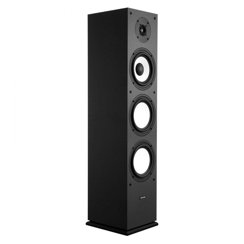 VEVOR Floorstanding Speaker, 2-Way, Floor-Standing Tower Speaker with 1-Inch Tweeter, 6.5-Inch Woofer, 200W Peak Power, 70Hz–20kHz Frequency Response, Durable MDF Enclosure, for Home Audio, Single