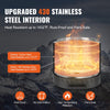 VEVOR Smokeless Fire Pit Stove Bonfire, H: 15.4 in x Dia: 15.7 in ,Wood Burning Fireplaces with Removable Ash Pan, SUS430 Stainless Steel Inner Portable Outdoor Firepit,for Outdoor Patio Camping