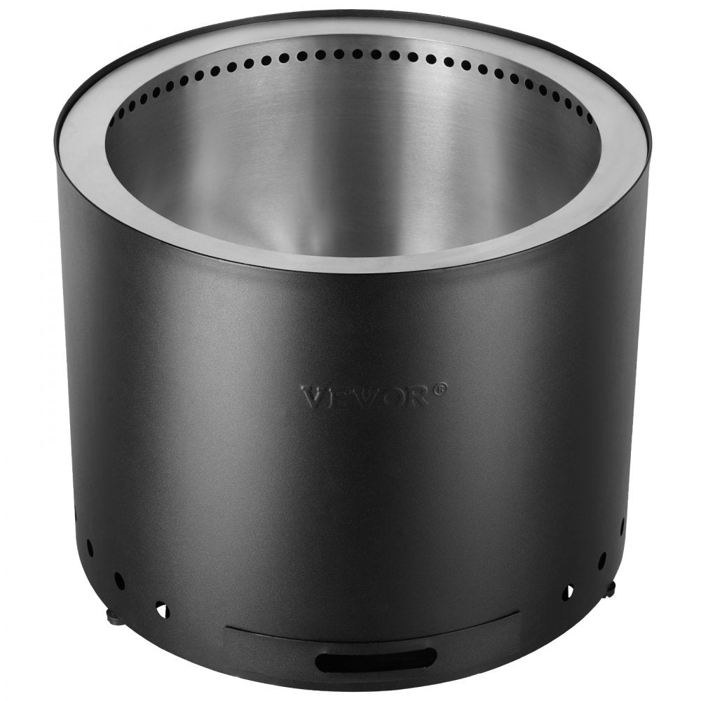 VEVOR Smokeless Fire Pit Stove Bonfire, H: 15.4 in x Dia: 19.3 in ,Wood Burning Fireplaces with Removable Ash Pan, SUS430 Stainless Steel inner Portable Outdoor Firepit, for Outdoor Patio Camping