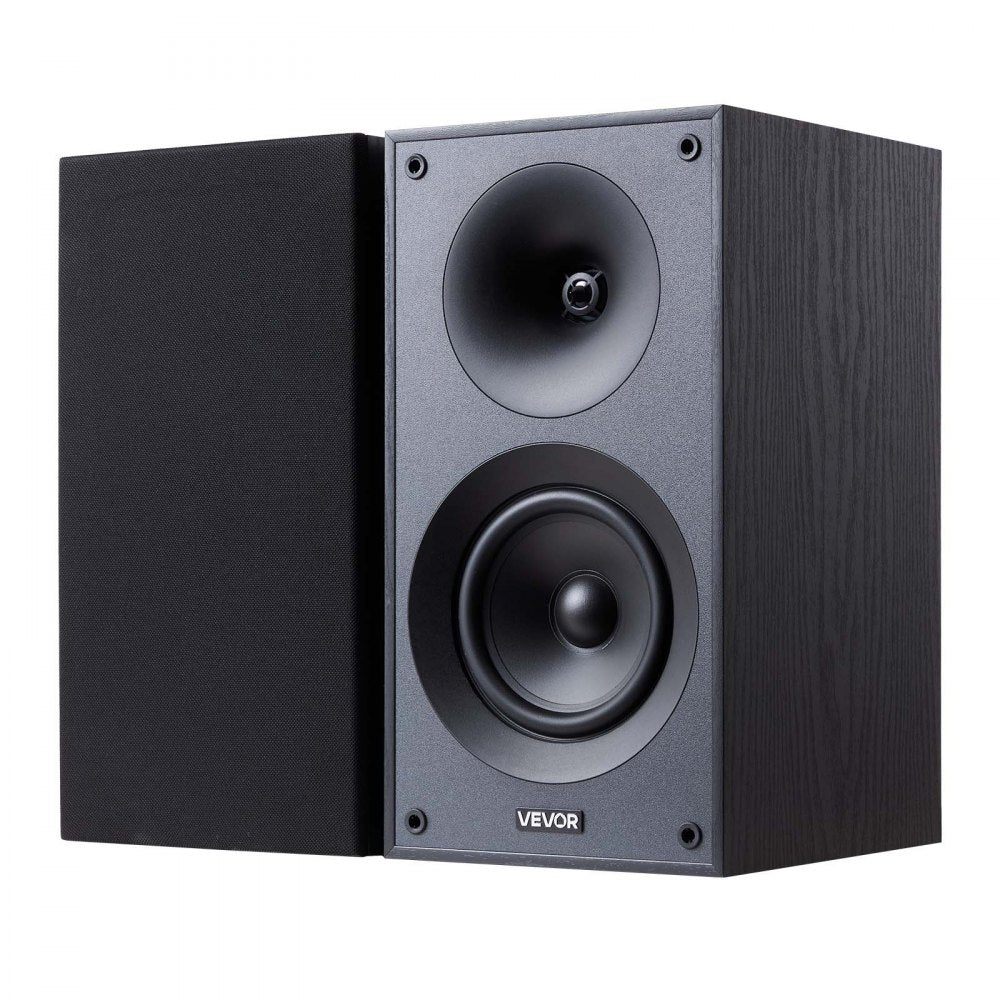 VEVOR Passive Bookshelf Speaker, 300W, Book Shelf Stereo Speakers with 5.25-Inch Woofer and 1-Inch Tweeter, Detachable Grille, 65Hz-20KHz Frequency Response, Wooden Enclosure, for Home Theater (1 Pair)