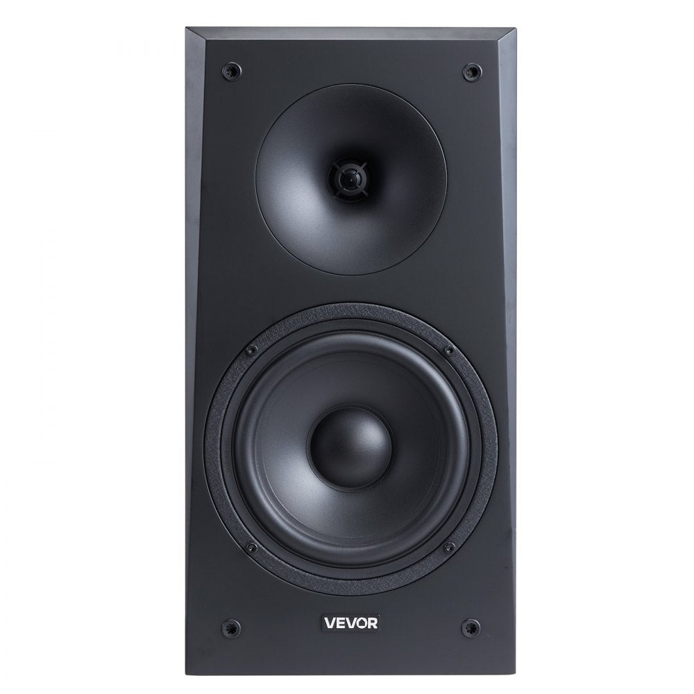 VEVOR Passive Bookshelf Speaker, 300W, Book Shelf Stereo Speakers with 6.5-Inch Woofer and 1-Inch Tweeter, Detachable Grille, 55Hz-20KHz Frequency Response, Wooden Enclosure, for Home Theater (1 Pair)