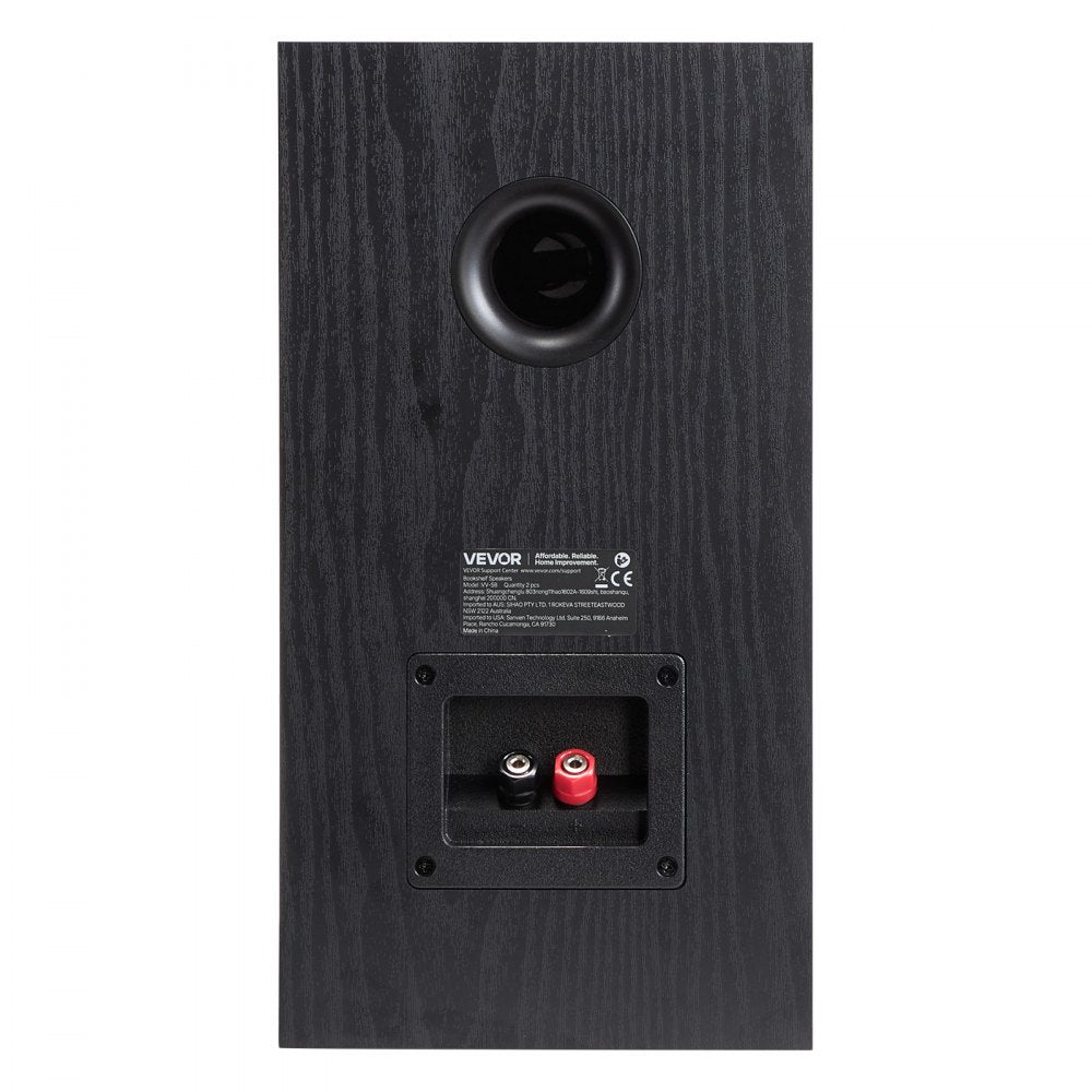 VEVOR Passive Bookshelf Speaker, 300W, Book Shelf Stereo Speakers with 6.5-Inch Woofer and 1-Inch Tweeter, Detachable Grille, 55Hz-20KHz Frequency Response, Wooden Enclosure, for Home Theater (1 Pair)
