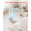 VEVOR Bladeless Tower Fan, 65° Oscillating Standing Fan, 12 Speeds & 4 Modes & 8H Timer, 14.76 ft/s High Velocity Floor Air Circulator, Powerful Airflow for Bedroom, Living Room, Home, Office, White