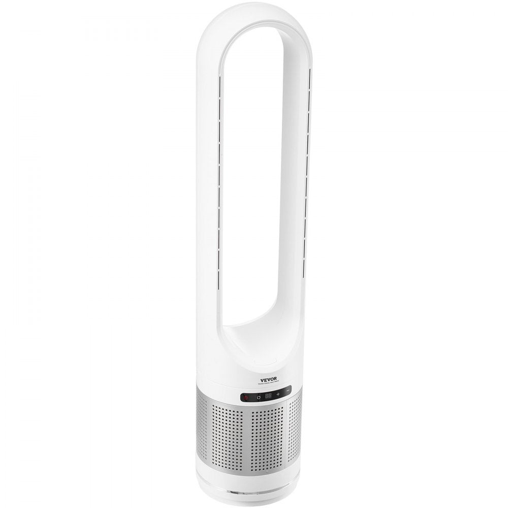 VEVOR Tower Fan Bladeless, 15.4ft/s Velocity Floor Fan that Blows Cold Air, 80° Oscillating 8-Speed Fans, 8H Timer, Standing Fans with H13 HEPA Filtration, Remote Control & Air Purification Mode