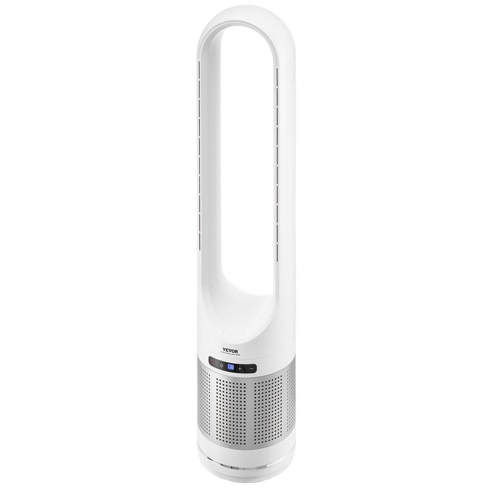 VEVOR Tower Fan Bladeless, 15.4ft/s Velocity Floor Fan that Blows Cold Air, 80° Oscillating 8-Speed Fans, 8H Timer, Standing Fans with H13 HEPA Filtration, Remote Control & Air Purification Mode