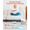 VEVOR Tower Fan Bladeless, 16.4ft/s Velocity Floor Fan that Blows Cold Air, 80° Oscillating 8-Speed Fans, 8H Timer, Standing Fans with H13 HEPA Filtration, Remote Control & Air Purification Mode