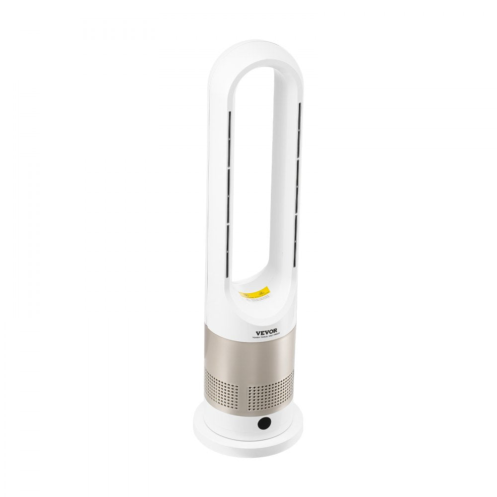 VEVOR Tower Fan Bladeless, 16 ft/s Velocity Quiet Floor Fan that Blows Cold & Heating Air, 80° Oscillating Fans with 8 Speeds, 9H Timer, Standing Fans with Remote Control for Bedroom, Office, Home