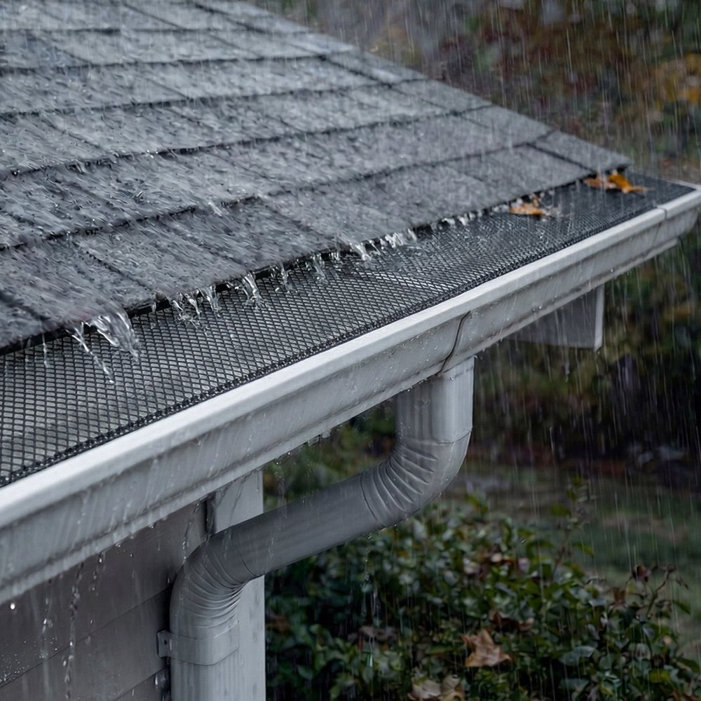 VEVOR Gutter Guard, 6 in Powder-Coated Steel Gutter Screen, Heavy-Duty 75 ft Length, 0.04 in Thickness, Leaf Guard for Debris and Leaves, Easy DIY Install, Fits 6" Standard Systems, 25 Pack, Black