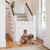 VEVOR Retractable Baby Gate, 34 inch Tall, Extends up to 110 inch Wide, Retractable Gate for Kids or Pets, Mesh Material, Easy to Install for Indoor Stairs, Doorways, Hallways, Playrooms, White