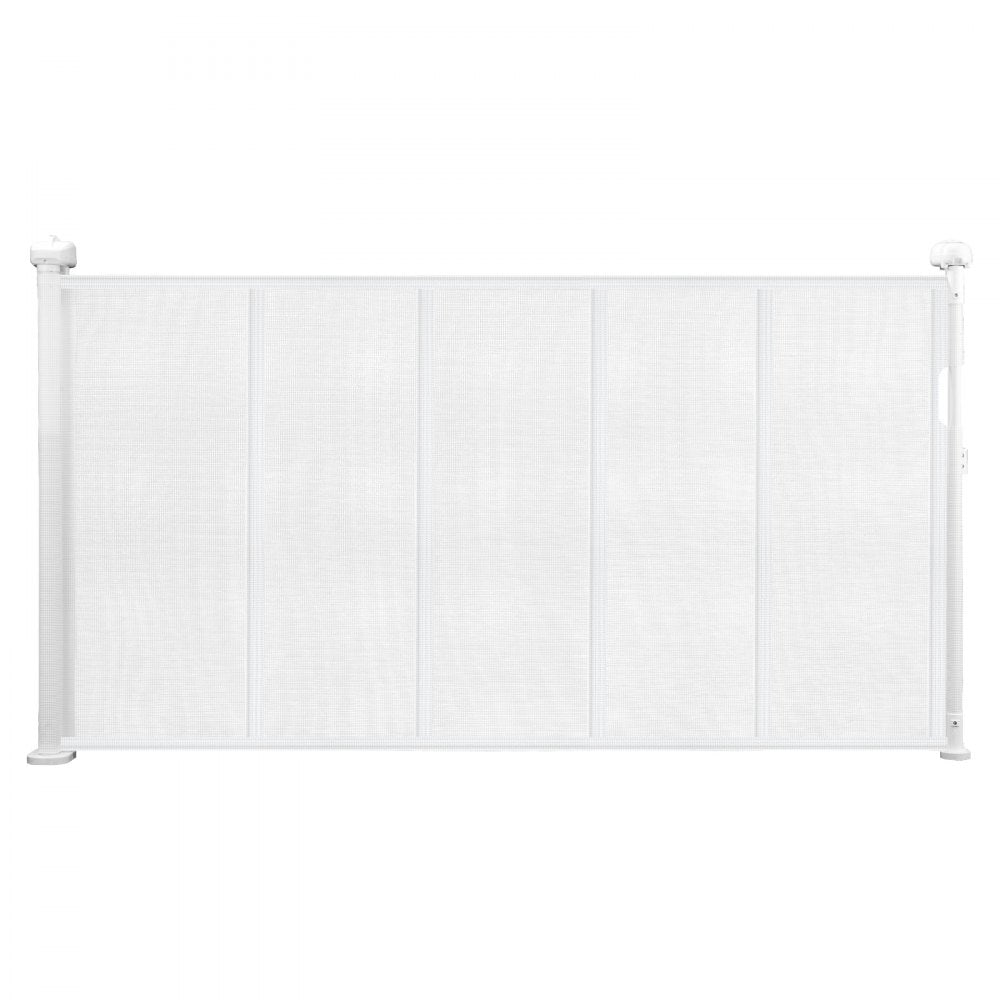 VEVOR Retractable Baby Gate, 34 inch Tall, Extends up to 55 inch Wide, Retractable Gate for Kids or Pets, Mesh Material, Easy to Install for Indoor Stairs, Doorways, Hallways, Playrooms, White