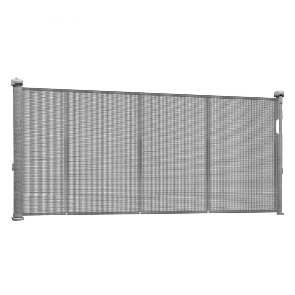 VEVOR Retractable Baby Gate, 34 inch Tall, Extends up to 110 inch Wide, Retractable Gate for Kids or Pets, Mesh Material, Easy to Install for Indoor Stairs, Doorways, Hallways, Playrooms, Gray