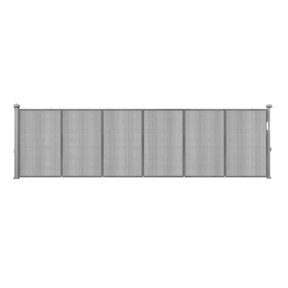 VEVOR Retractable Baby Gate, 34 inch Tall, Extends up to 110 inch Wide, Retractable Gate for Kids or Pets, Mesh Material, Easy to Install for Indoor Stairs, Doorways, Hallways, Playrooms, Gray