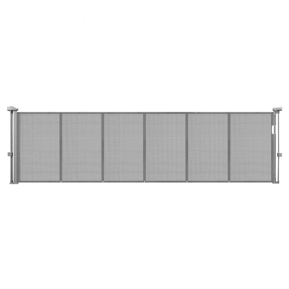 VEVOR Retractable Baby Gate, 34 inch Tall, Extends up to 110 inch Wide, Retractable Gate for Kids or Pets, Mesh Material, Easy to Install for Indoor Stairs, Doorways, Hallways, Playrooms, Gray