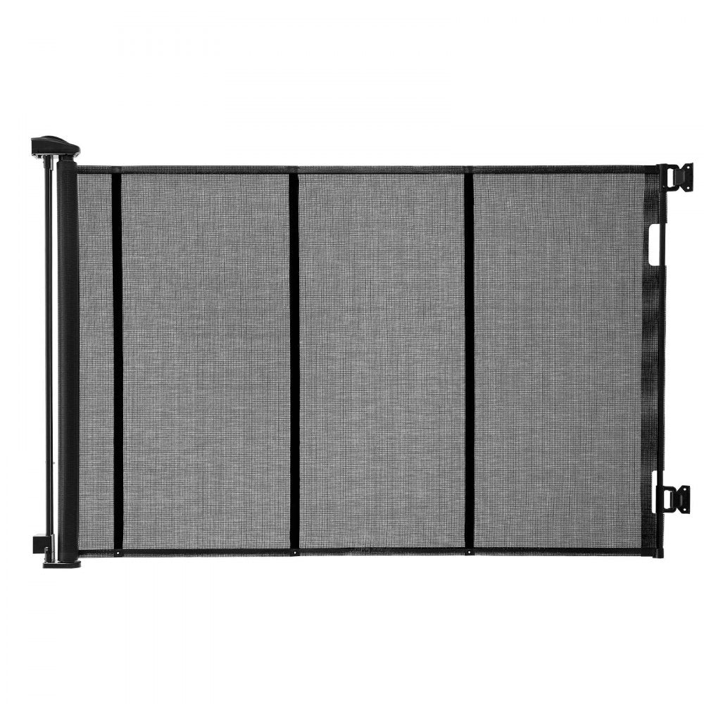 VEVOR Retractable Baby Gate, Extends to 120 inch Extra Wide, 38.5 inch Tall, with Reinforced Fiberglass Strips, Avoids Crawling Through, Mesh Dog Gate for Decks, Doorways, Garages, Indoor, Black