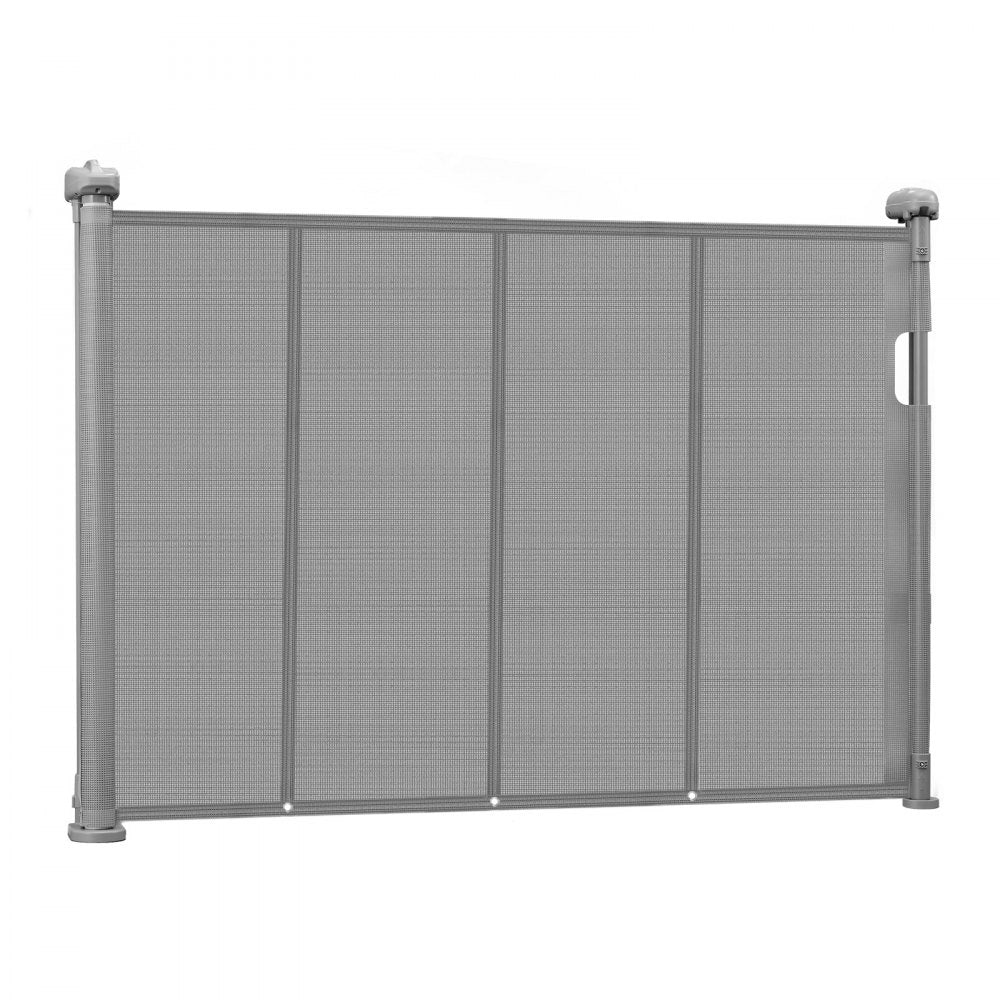 VEVOR Retractable Baby Gate, 34 inch Tall, Extends up to 55 inch Wide, Retractable Gate for Kids or Pets, Mesh Material, Easy to Install for Indoor Stairs, Doorways, Hallways, Playrooms, Gray