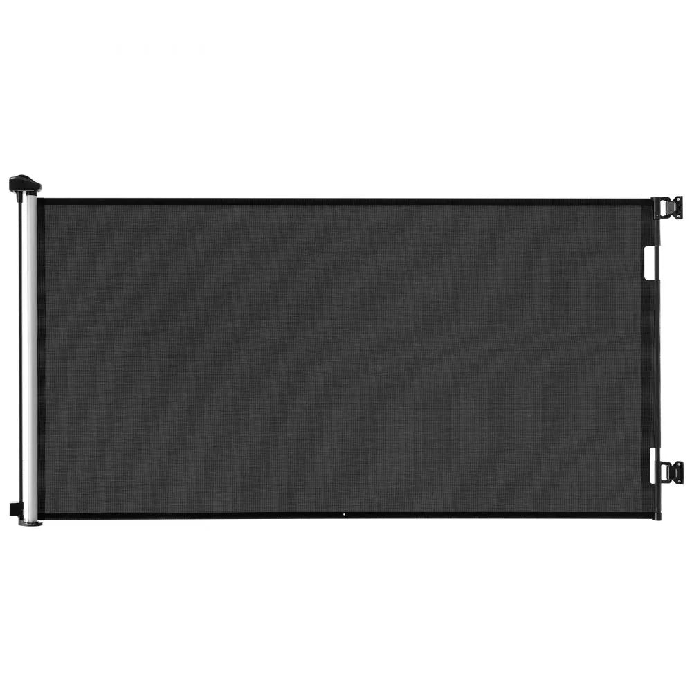 VEVOR Retractable Baby Gate, Extends to 72.8 inch Wide, 38.5 inch Tall, with Security Lock, Easy to Use, Walk Through Without Tripping, Mesh Dog Gate for Stairs, Hallways, Indoor/Outdoor, Black