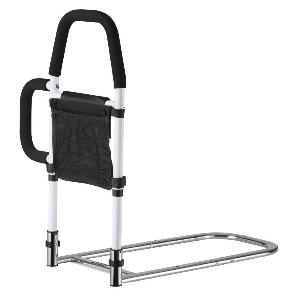 VEVOR Bed Rail for Elderly, Bedside Assist Rails with Side Handle and PU Handrail, Adjustable Height Carbon Steel Pipe Bedside Cane, Bed Bars for Seniors & Patients, Fits King, Queen, Full, Twin