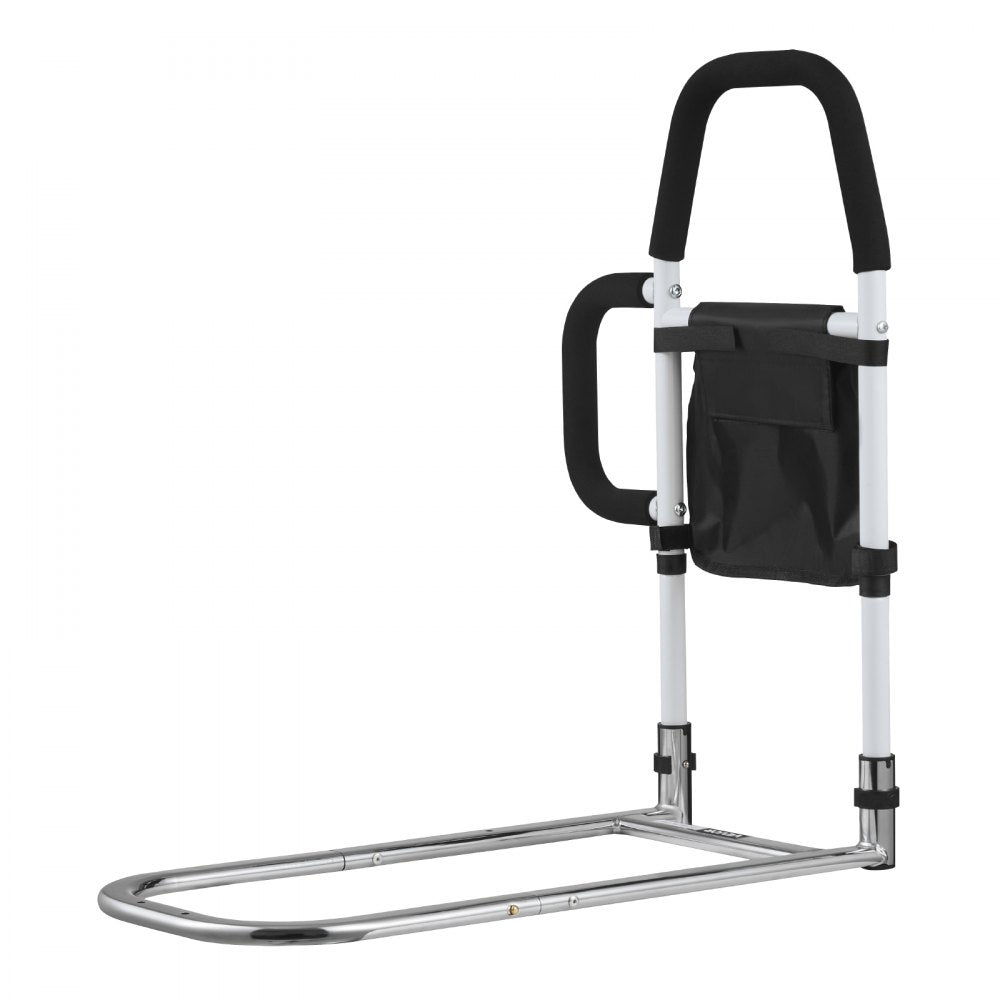 VEVOR Bed Rail for Elderly, Bedside Assist Rails with Side Handle and PU Handrail, Adjustable Height Carbon Steel Pipe Bedside Cane, Bed Bars for Seniors & Patients, Fits King, Queen, Full, Twin