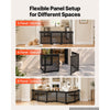 VEVOR Freestanding Dog Gate 29" Tall 6-Panel Foldable Mesh Pet Gate Black, For Stairs Doorways, Breathable and Soft Mesh, Freestanding or Wall Mount, Flexible Shapes, Extra-Wide Design, Easy to Store