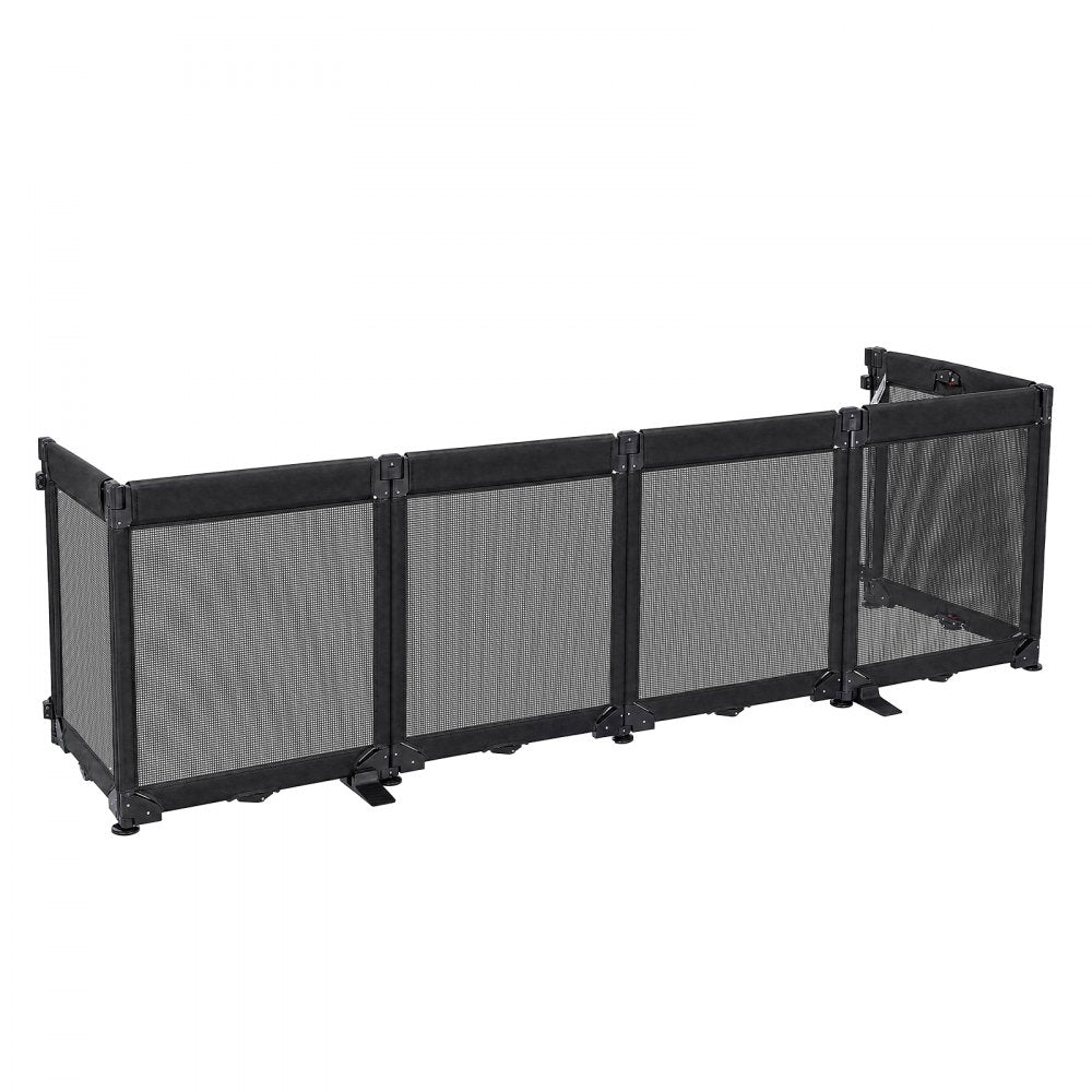 VEVOR Freestanding Dog Gate 29" Tall 6-Panel Foldable Mesh Pet Gate Black, For Stairs Doorways, Breathable and Soft Mesh, Freestanding or Wall Mount, Flexible Shapes, Extra-Wide Design, Easy to Store