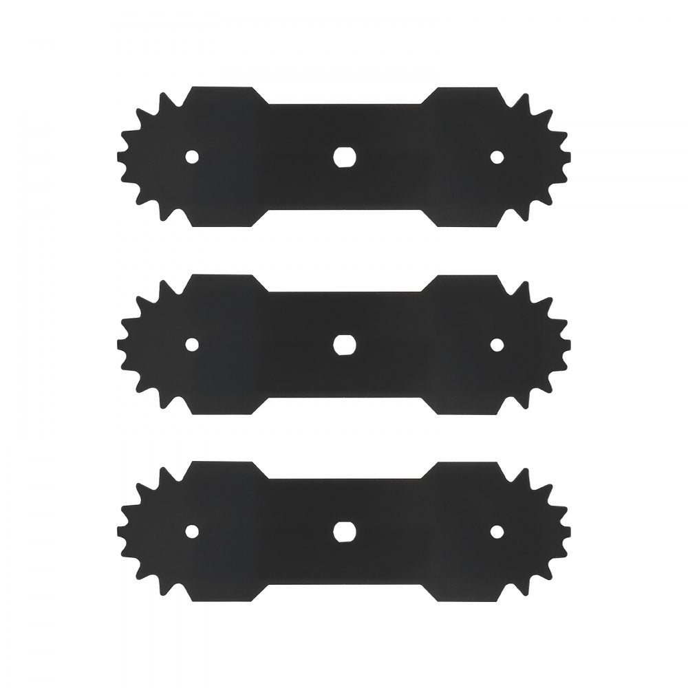 VEVOR Electric Edger Blades, 8.8-inch Length, 3-Pack Replacement Blades, 65Mn High-Carbon Steel with Electrophoretic Coating, Multi-Serrated Sharp Edge, Compatible with the VEVOR ASYTM01230 Edger