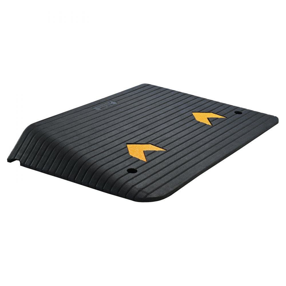 VEVOR Upgraded Rubber Threshold Ramp, 4" Rise Door Ramp with 1 Channel, Natural Rubber Car Ramp with Non-Slip Textured Surface, 33069 lbs Load Capacity Curb Ramp for Wheelchair and Scooter