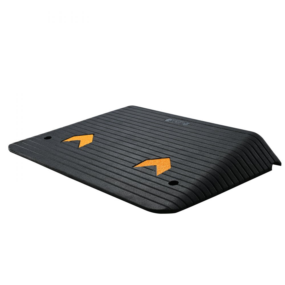 VEVOR Upgraded Rubber Threshold Ramp, 4" Rise Door Ramp with 1 Channel, Natural Rubber Car Ramp with Non-Slip Textured Surface, 33069 lbs Load Capacity Curb Ramp for Wheelchair and Scooter