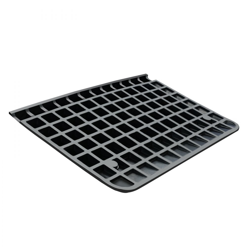 VEVOR Upgraded Rubber Threshold Ramp, 4" Rise Door Ramp with 1 Channel, Natural Rubber Car Ramp with Non-Slip Textured Surface, 33069 lbs Load Capacity Curb Ramp for Wheelchair and Scooter