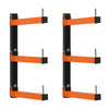 VEVOR Lumber Rack, 3-Tier 2-Pack 110 lbs per Tier, Foldable Wood Storage, Wall-mounted for Garages, Workshops, Warehouse, Basement, Heavy-Duty Cantilever Arms, Locking Pins, Steel, Orange & Black