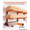 VEVOR Lumber Rack, 3-Tier 3-Pack 110 lbs per Tier, Foldable Wood Storage, Wall-mounted for Garages, Workshops, Warehouse, Basement, Heavy-Duty Cantilever Arms, Locking Pins, Steel, Orange & Black