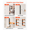 VEVOR Lumber Rack, 3-Tier 3-Pack 110 lbs per Tier, Foldable Wood Storage, Wall-mounted for Garages, Workshops, Warehouse, Basement, Heavy-Duty Cantilever Arms, Locking Pins, Steel, Orange & Black