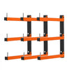 VEVOR Lumber Rack, 3-Tier 3-Pack 110 lbs per Tier, Foldable Wood Storage, Wall-mounted for Garages, Workshops, Warehouse, Basement, Heavy-Duty Cantilever Arms, Locking Pins, Steel, Orange & Black
