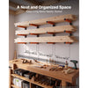 VEVOR Lumber Rack, 3-Tier 4-Pack 110 lbs per Tier, Foldable Wood Storage, Wall-mounted for Garages, Workshops, Warehouse, Basement, Heavy-Duty Cantilever Arms, Locking Pins, Steel, Orange & Black