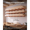 VEVOR Lumber Rack, 3-Tier 6-Pack 110 lbs per Tier, Foldable Wood Storage, Wall-mounted for Garages, Workshops, Warehouse, Basement, Heavy-Duty Cantilever Arms, Locking Pins, Steel, Orange & Black
