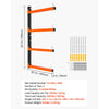 VEVOR Lumber Rack, 4-Tier 2-Pack 110 lbs per Tier, Foldable Wood Storage, Wall-mounted for Garages, Workshops, Warehouse, Heavy-Duty Cantilever Arms, 3-Level Adjustment, Steel, Orange & Black