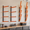 VEVOR Lumber Rack, 4-Tier 4-Pack 110 lbs per Tier, Foldable Wood Storage, Wall-mounted for Garages, Workshops, Warehouse, Heavy-Duty Cantilever Arms, 3-Level Adjustment, Steel, Orange & Black