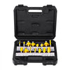 VEVOR Router Bits Set, 15 Pieces, Carbide Router Bit Kit with 1/4 Inch Shank, Plastic Carrying Case, Woodworking Tools for Professional and Beginners Carpenter, for Wood MDF Particle Board Plywood