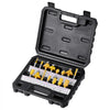 VEVOR Router Bits Set, 15 Pieces, Carbide Router Bit Kit with 1/4 Inch Shank, Plastic Carrying Case, Woodworking Tools for Professional and Beginners Carpenter, for Wood MDF Particle Board Plywood