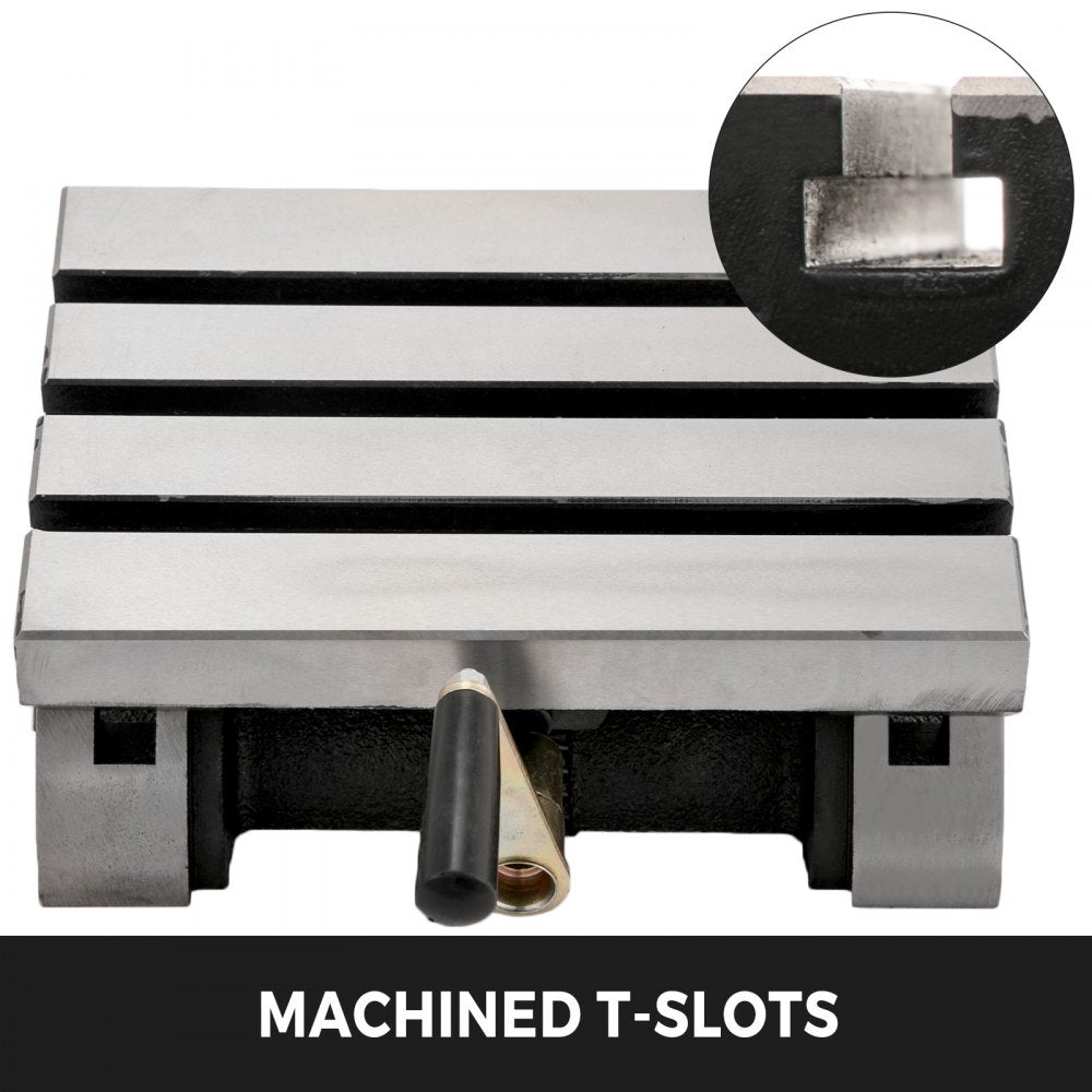 VEVOR Tilting Milling Table 7x5inch Tilting Angle Milling Machine 0-45°Adjustable Swivel Angle Plate with 3 T-slots and an Adjustable Crank Handle Heavy Duty Tilting Milling Machine for Grinding
