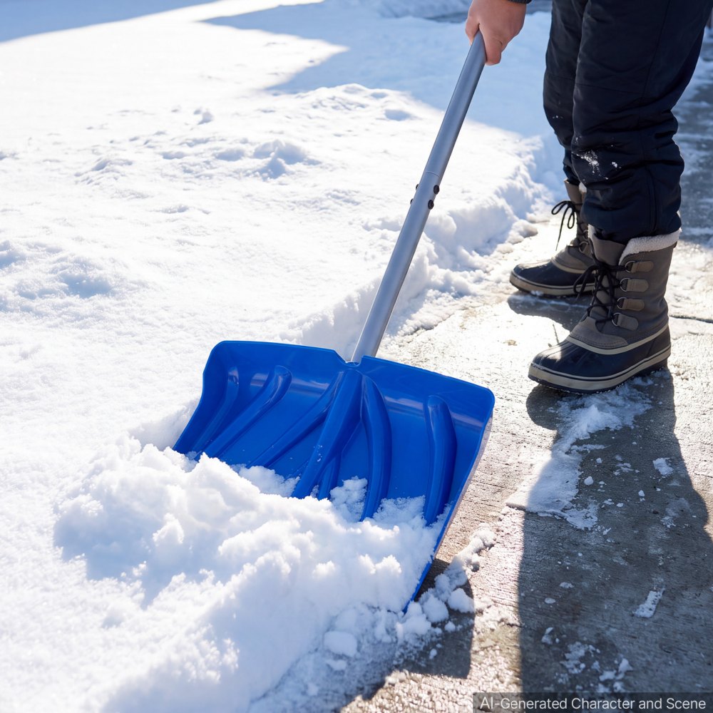 VEVOR Snow Shovel for Driveway 18" Wide Plastic Shovel with D-Grip Handle, for Home Garden Camping Outdoor Use, Steel Strip, Large Capacity Lightweight Snow Removal Tool with Extended Steel Handle