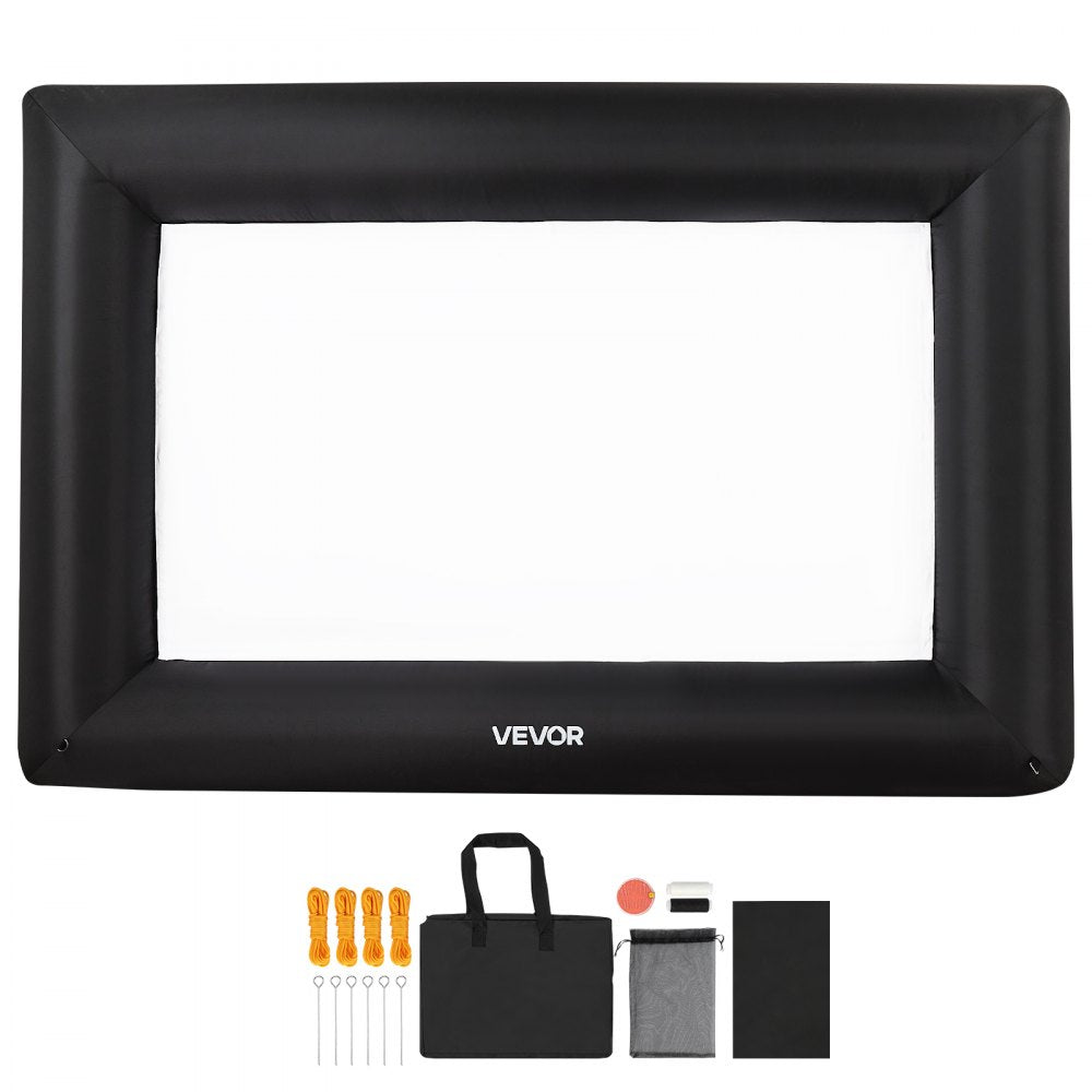VEVOR 14FT Inflatable Projector Screen, Inflatable Movie Screen Outdoor with 120W Air Blower Projector Screen Oxford Fabric Material Blow Up Screen for Outdoor Backyard, Home Theater, Theme Party