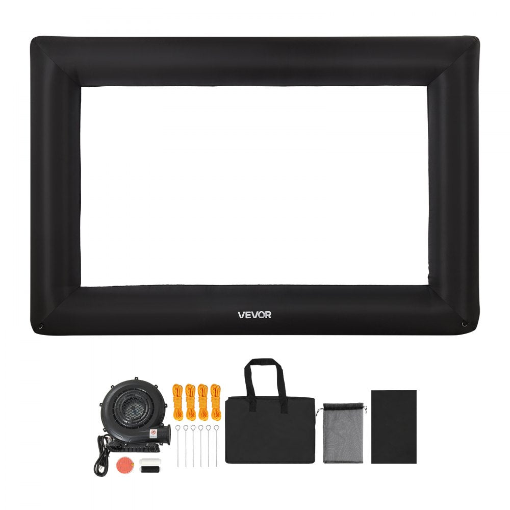 VEVOR 16FT Inflatable Projector Screen, Inflatable Movie Screen Outdoor with 250W Air Blower Projector Screen Oxford Fabric Material Blow Up Screen for Outdoor Backyard, Home Theater, Theme Party