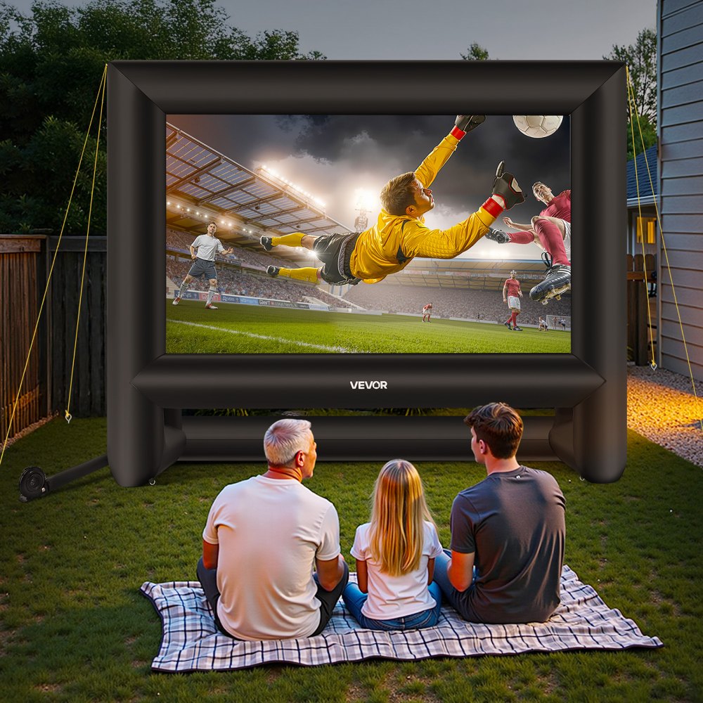 VEVOR 18FT Inflatable Movie Screen, Inflatable Projector Screen with Portable Storage Bag, 16:9 Easy Set Up Movie Projection for Outdoor Backyard, Home Theater, Theme Party