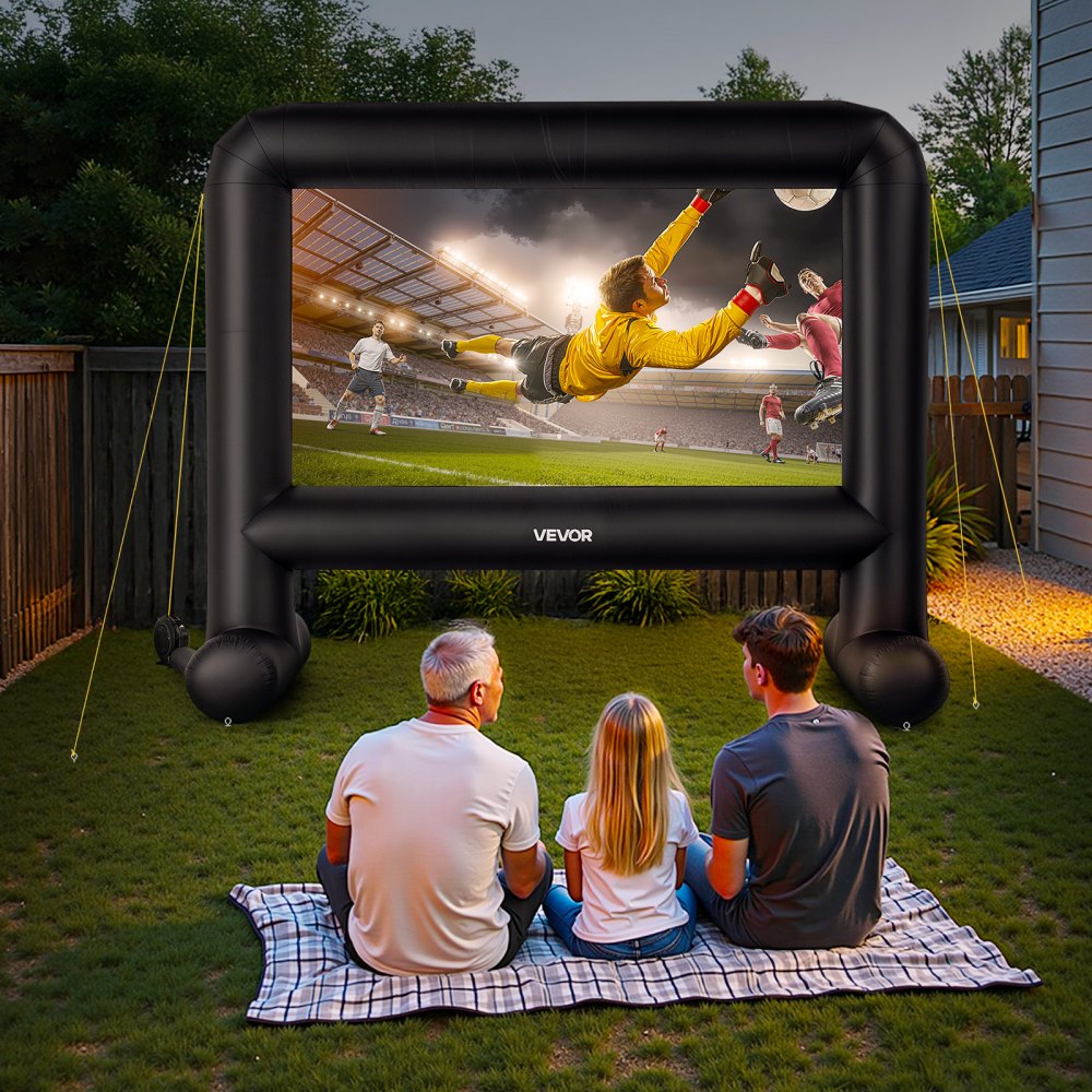 VEVOR 16FT Inflatable Movie Screen, Inflatable Projector Screen with Portable Storage Bag, 16:9 Easy Set Up Movie Projection for Outdoor Backyard, Home Theater, Theme Party
