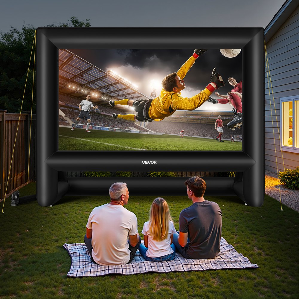 VEVOR 20FT Inflatable Movie Screen, Inflatable Projector Screen with Portable Storage Bag, 16:9 Easy Set Up Movie Projection for Outdoor Backyard, Home Theater, Theme Party