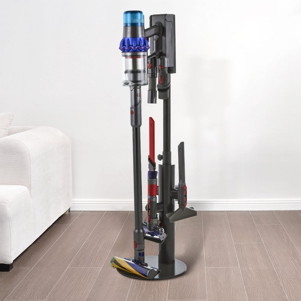 VEVOR Vacuum Stand, Compatible With Dyson V7 V8 V10 V11 V12 V15 SV10 SV12 SV14 SV18 SV21 Upright Vacuum Cleaners & Accessories, Stable Vacuum Stand Holder with 3 Clips and Adjustable Height