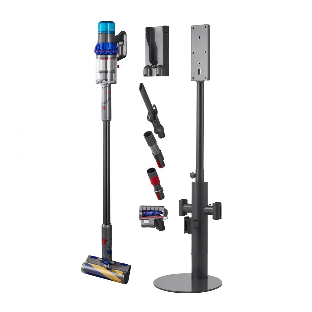 VEVOR Vacuum Stand, Compatible With Dyson V7 V8 V10 V11 V12 V15 SV10 SV12 SV14 SV18 SV21 Upright Vacuum Cleaners & Accessories, Stable Vacuum Stand Holder with 3 Clips and Adjustable Height